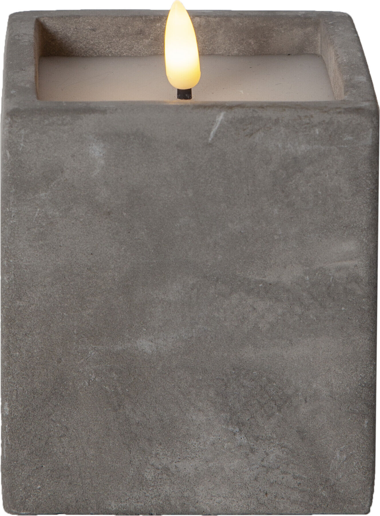 Star LED-Wachskerze 061-37 flackernd grau 8,5 x 11 cm)