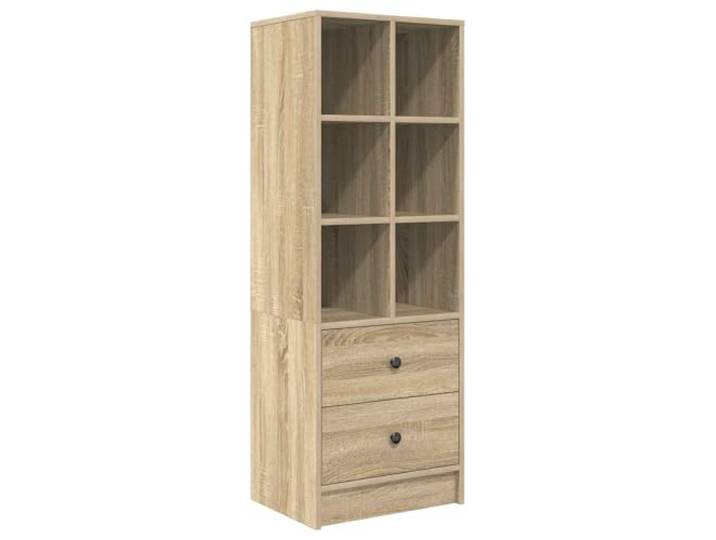 TEKGHUT Highboard mit Schubladen Sonoma-Eiche 45,5 x 34 x 127 cm Holzwerkstoff, viele Fächer, robuster Aufbau, modernes Design, für Wohnräume, Essbereiche, Flure