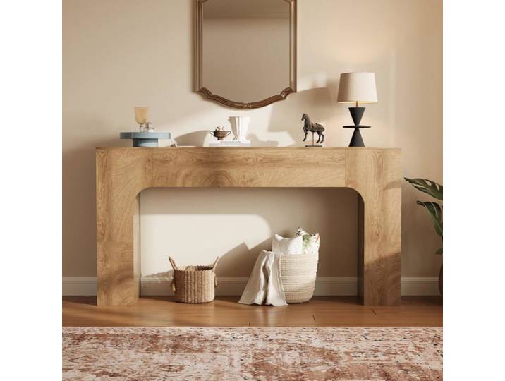 Table console campagne 1 6m chêne bois étroite