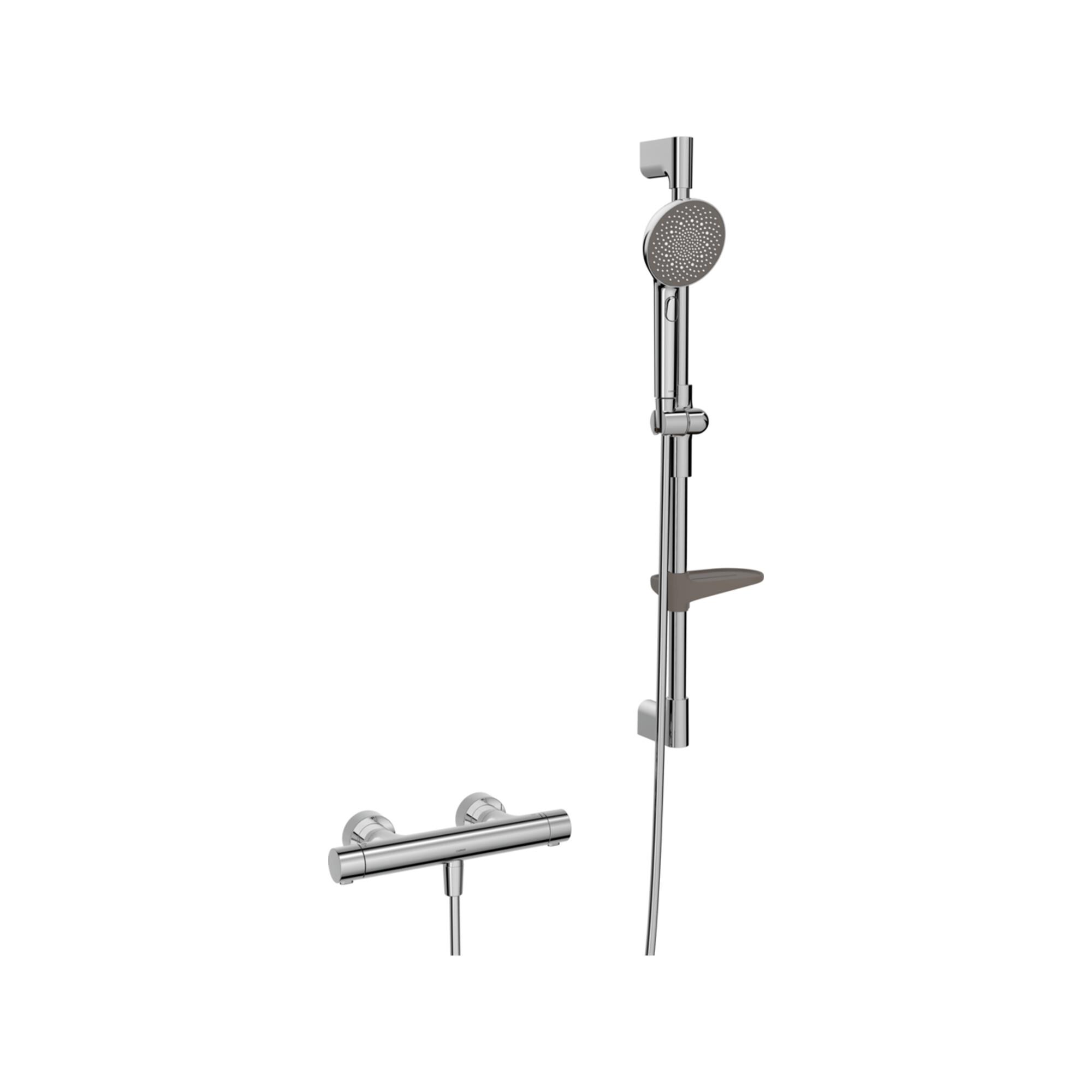 Hansa Duschsystem HANSAPRISMA m Thermostat, Wandmontage, 770mm, chrom (48130421)