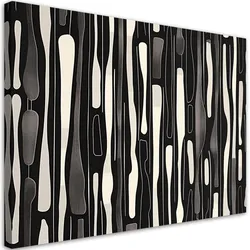 LEINWANDBILD Schwarz-weiße Retro-Abstraktion 60x40cm