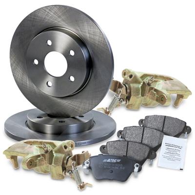 Atec 2x Bremsscheibe +Beläge +Bremssättel Hinterachse [Hersteller-Nr. 40579705] für Ford