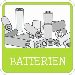 SafetyMarking® Hinweisschild Mülltrennung "Batterie" 10 x 10 cm