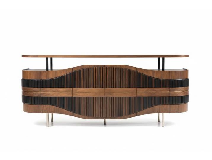 Xlmoebel Sideboard Elegantes Holzsideboard mit glatten Ecken in Braun (1 St), Hergestellt in Europa