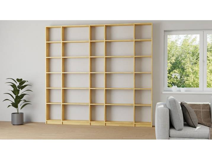 Große Bücherwand nach Maß Buche Natur geölt