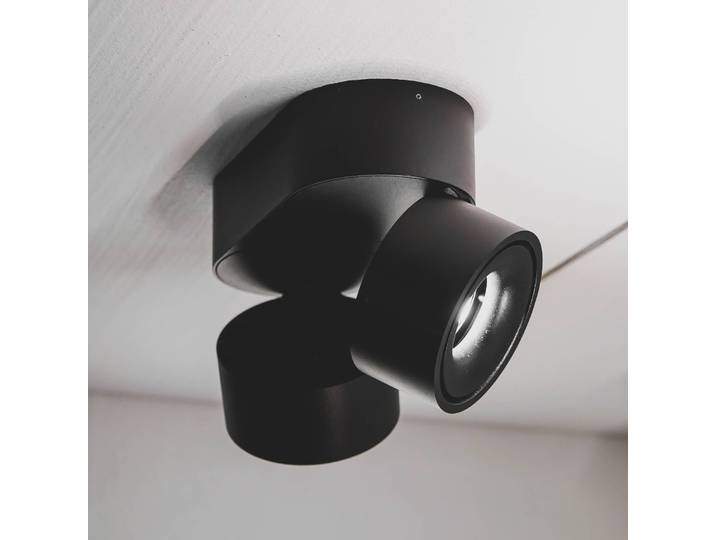 LOOM DESIGN Aim LED-Deckenspot zweiflammig schwarz Aim, dimmbar, schwarz, für Wohn- / Esszimmer, Aluminium, Modern, Deckenlampe