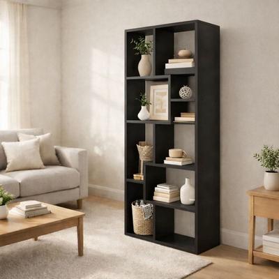 Klair Living "5-Tier Asymmetrical Bookcase - 9.45"" W x 31.5"" D x 70.87"" H"