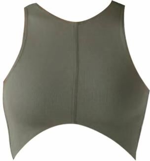 Women Boutique Mermaid Curve High Neck Cutout Crop Top For Women Bodycon Workout Crop Top & Party Tank army Green s