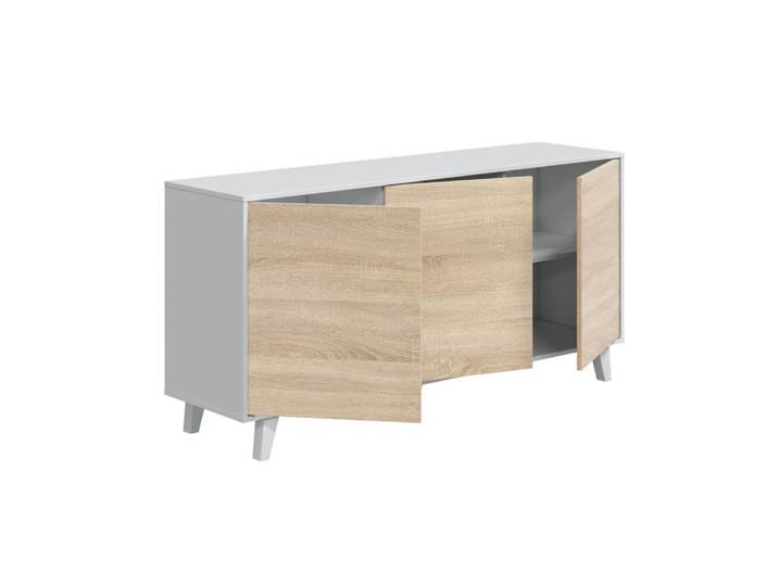 Buffet effet bois blanc 154x41 cm