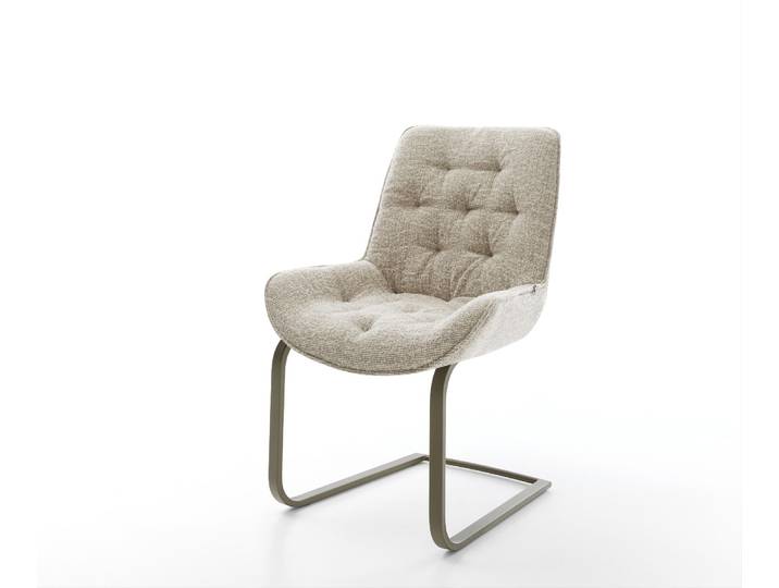 Freischwinger Taimi-Flex Webstoff Soft Beige Freischwinger flach Effektfinish Titan, Esszimmerstühle