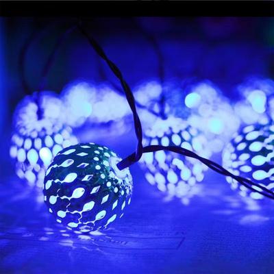 Inspired Finds Solar Moroccan Fairy String Lights Waterproof Boho Lantern Outdoor Decor blue Light 16.40ft 20led