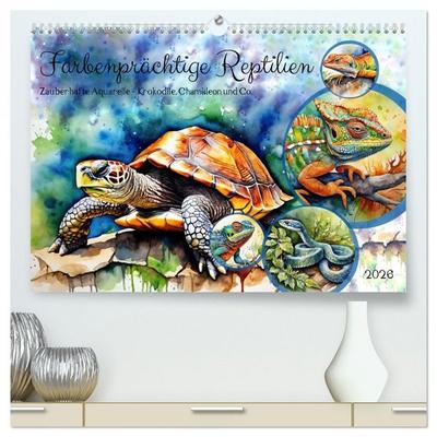 Farbenprächtige Reptilien (hochwertiger Premium Wandkalender 2026 DIN A2 quer), Kunstdruck in Hochglanz