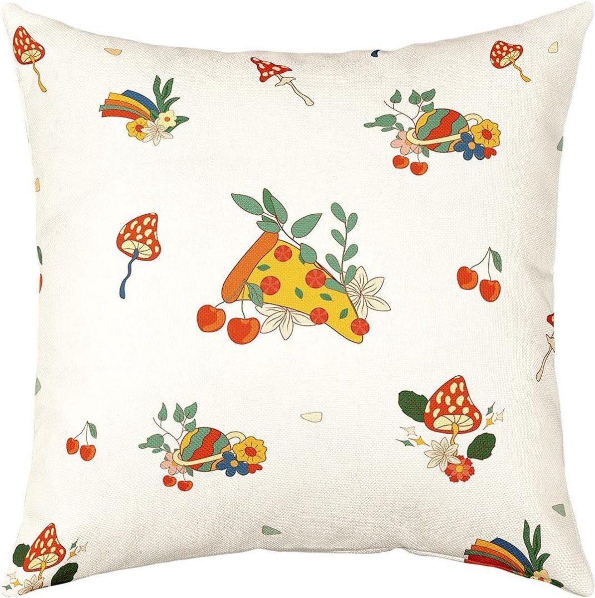 Decoratieve kussenhoes met botanische print, meerkleurig, 60 x 60 cm