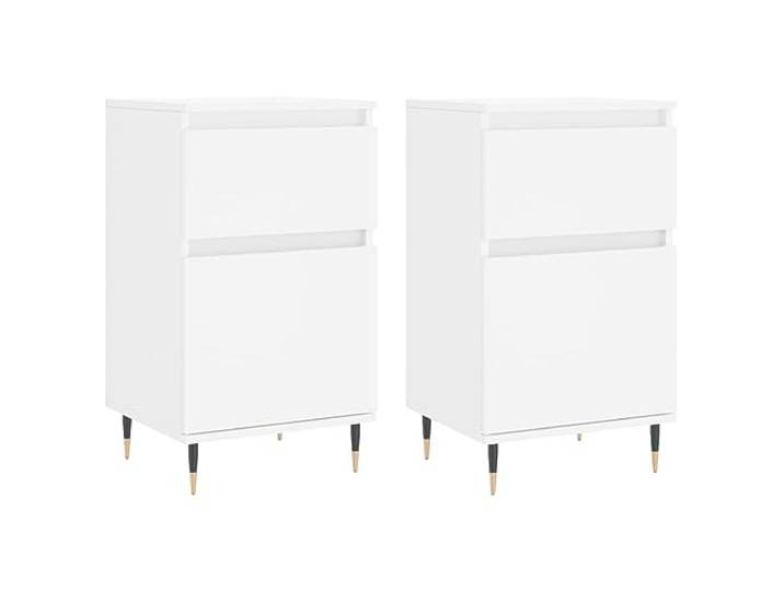 Kaorsrow 2er Set Sideboard Weiß 40x35x70 cm Kommode Beistellschrank Zweiteiliges Schrank Set in Weiß mit stabilen Eisenbeinen für Schlafzimmer Flur und Wohnzimmer.