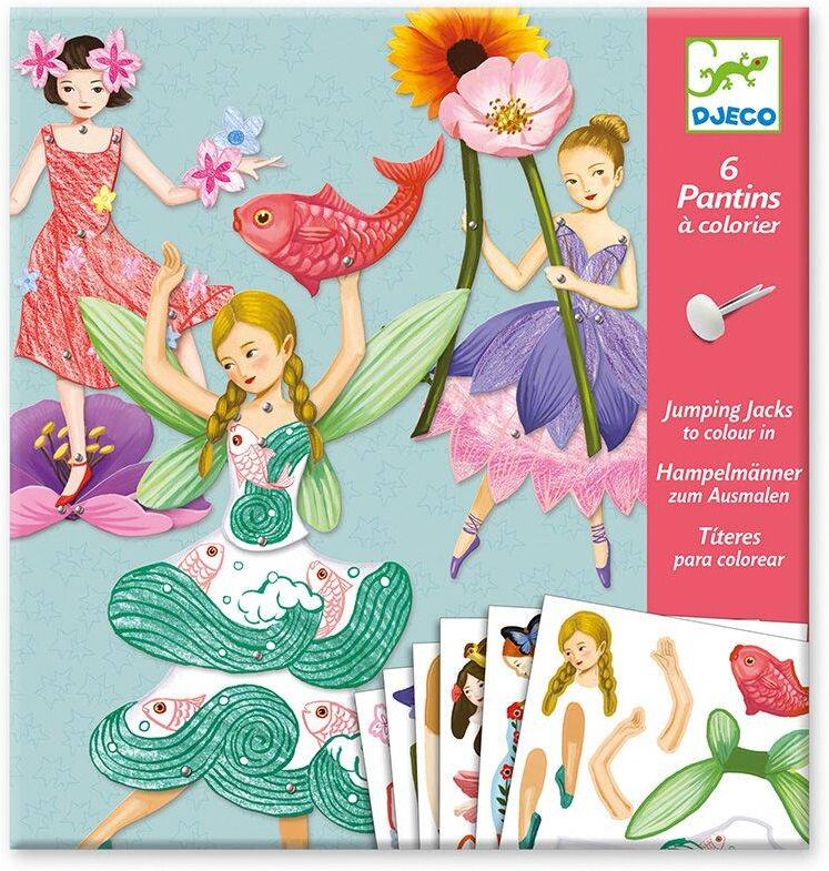 Petits pantins fées à colorier - Djeco
