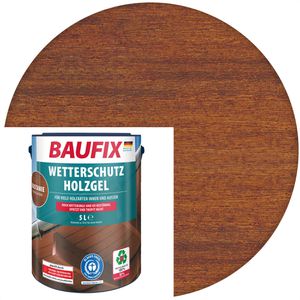Baufix Holzlasur Wetterschutz-Holzgel, 5,0l, innen & außen, wetterfest, kastanie