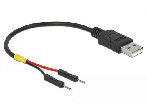 Delock USB-Stromkabel USB-A Stecker, Pfostenstecker 2pol. 0.10m Schwarz 85400