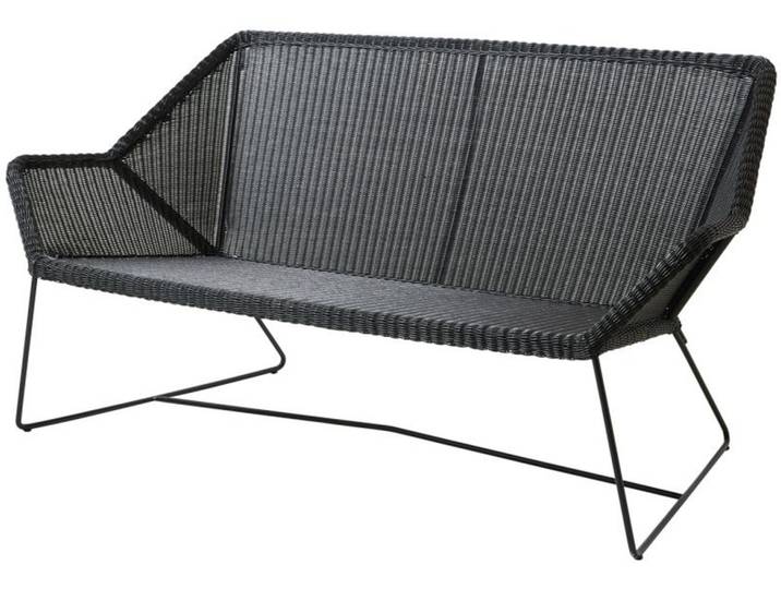 Lounge-Couch Breeze Cane-line schwarz, Designer Christina Strand, Niels Hvass, 154x78x76 cm