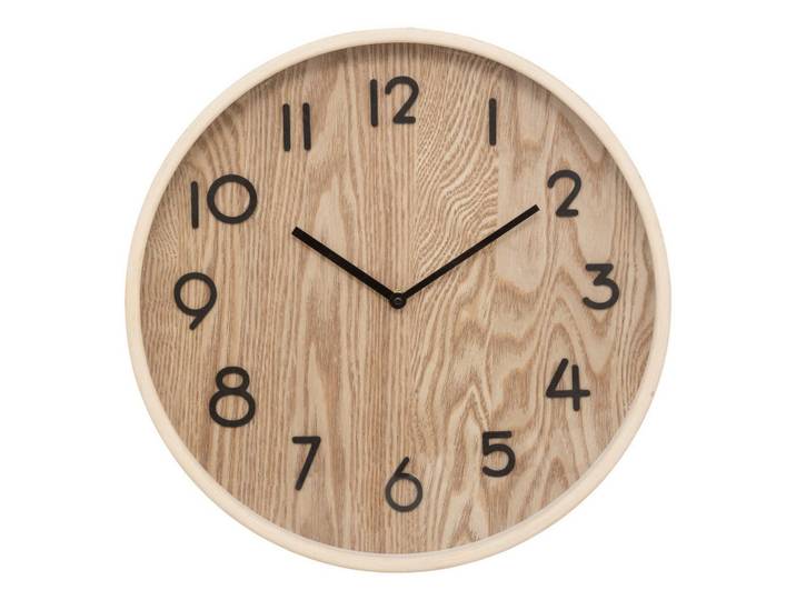 Atmosphera Createur d´interieur Wanduhr minimalistisches Zifferblatt Ivana 38/38/5 cm, Braun, Rund, 38x5x38 cm, Dekoration, Uhren, Wanduhren