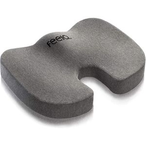 feela Orthopädisches-Sitzkissen weich, dunkelgrau, Steißbeinkissen, waschbar, mit Memory-Schaum