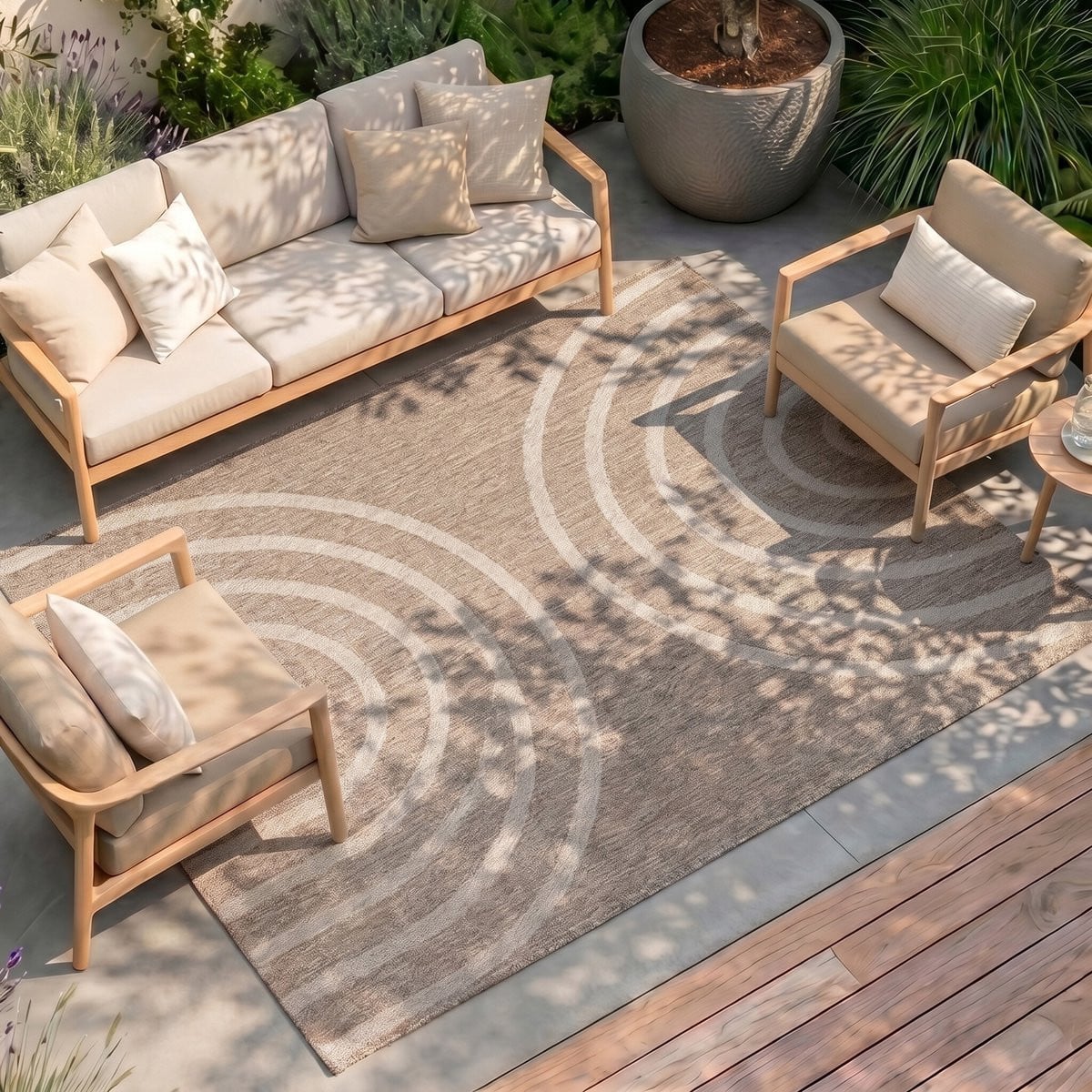 FRAAI Buitenkleed Sierra Arches Beige/Creme B: 80 cm, L: 150 cm