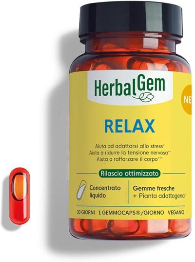 Herbalgem Gemmocaps Relax Integratore per Stress e Affaticamento Mentale 30 Capsule