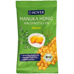 Hoyer Manuka Honig Halspastillen Kräuter Mgo 250+ 30 G
