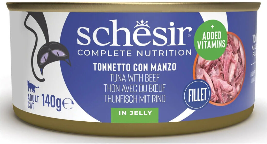 Schesir Cat Complete Nutrition Lattina Multipack 6x140G TONNETTO CON MANZO