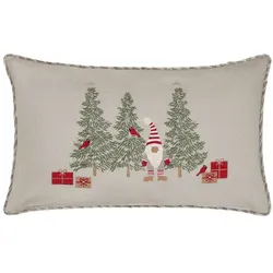 Kissenbezug Santa 30 x 50 cm Mischgewebe Beige Natur