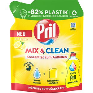 Pril Spülmittel Original Mix & Clean, Zitrone, höchste Fettlösekraft, kaltaktiv, Nachfüller, 120ml
