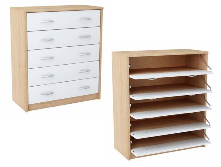 Meuble à chaussures 5S BLANC-SONOMA étagère rack