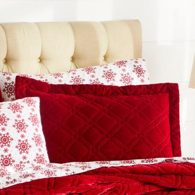 Velvet Diamond Quilted Sham by BrylaneHome in Garnet (Size KING)