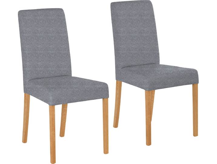 4-Fußstuhl HOME AFFAIRE Bologna , grau (grau (fantasy 8202), natur), B:44cm H:91cm T:56cm, Holzwerkstoff, Massivholz, Stühle, Gestell aus Massivholz
