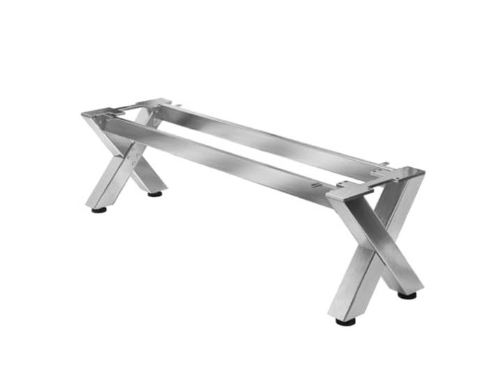 Juana Sitzbank Gestell Metall Edelstahl 2 Stück X Form Kufen mit 2 x Verbinder L: B: H: 199 x 40 x 43cm Möbelkufen für Sitzbank