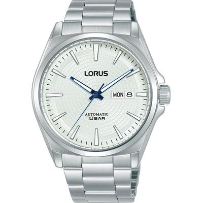 Automatikuhr LORUS, silber (silberfarben, weiß), Armbanduhren, Herren, Automatikuhr, Armbanduhr, Herrenuhr, Mechanische Uhr, Edelstahlarmband, analog, Tag