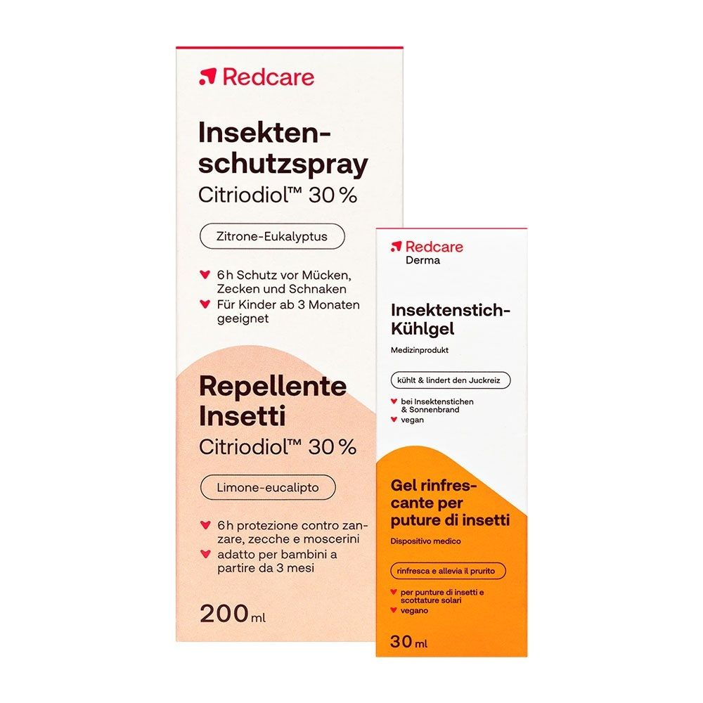 Redcare Insektenschutzspray Citriodiol 30 % + Derma Insektenstich-Kühlgel 1 St Set