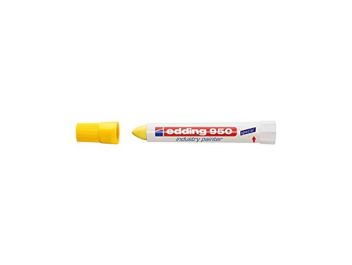Lot de 10 Marqueur industriel pate colorée et encre permanente jaune pour toutes surfaces