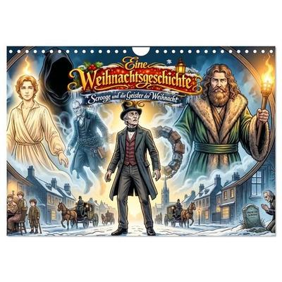Eine Weihnachtsgeschichte - Scrooge und die Geister der Weihnacht (Wandkalender 2027 DIN A4 quer), CALVENDO Monatskalender