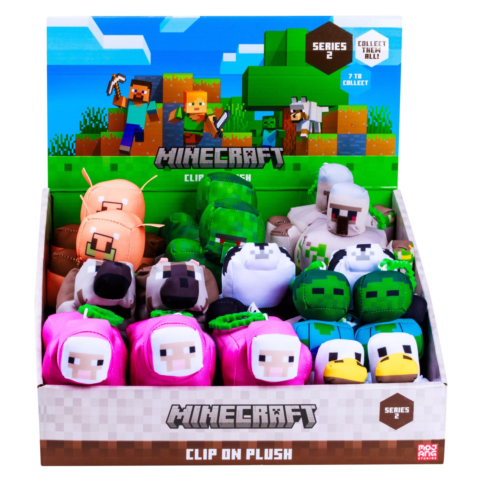 Minecraft 13 cm Clip on Plush Asst S2 CDU (AMOS7204MC)
