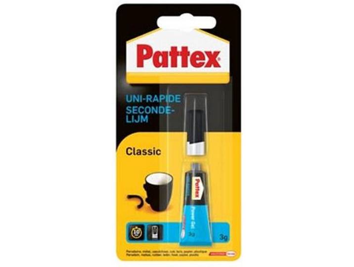 Pattex Classic 3 g Extra sterke Superlijm voor Rubber\, Metaal\, Glas\, Kunststof\, Keramiek\, Hout\, Leder\, Porselein & Meer - Secondelijm - Super Glue