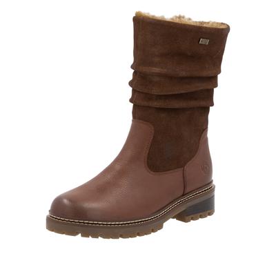 Winterstiefel REMONTE, Damen, Gr. 36, braun (cognacfarben), Leder, Schuhe Winterstiefel, Stiefel mit TEX-Membrane und slouchy Schaft