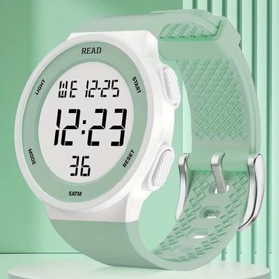 Inspired Finds Women's LED Fitness Digital Sports Watch With Stopwatch And Waterproof Design green