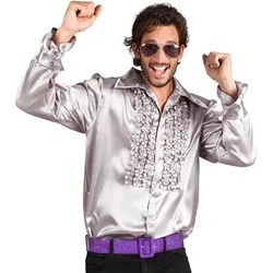 Boland Party Shirt : Rüschenhemd Satin (L)