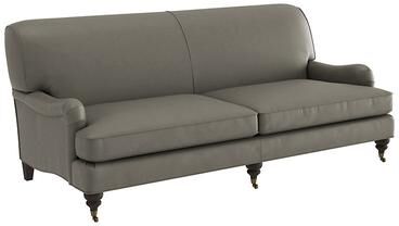 Janelle Leather Sofa - Sage Leather, Sage Fossil - Ballard Designs
