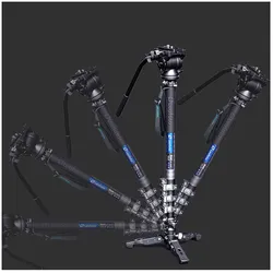 Leofoto MV-324C+BV-10 Video Monopod System with Fluid Video Head (Carbon), Stativ, Schwarz