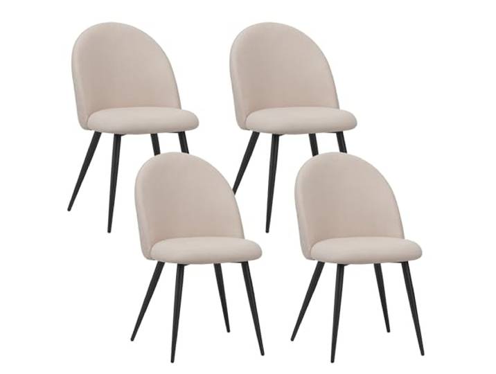 ALBATROS Esszimmerstühle mit Stoff-Bezug 4er Set Capo, Beige - Stilvolles Vintage Design, Stoff-Bezug, SGS geprüfter Polsterstuhl - Moderner Küchenstuhl, Stuhl Esszimmer oder Esstisch Stuhl