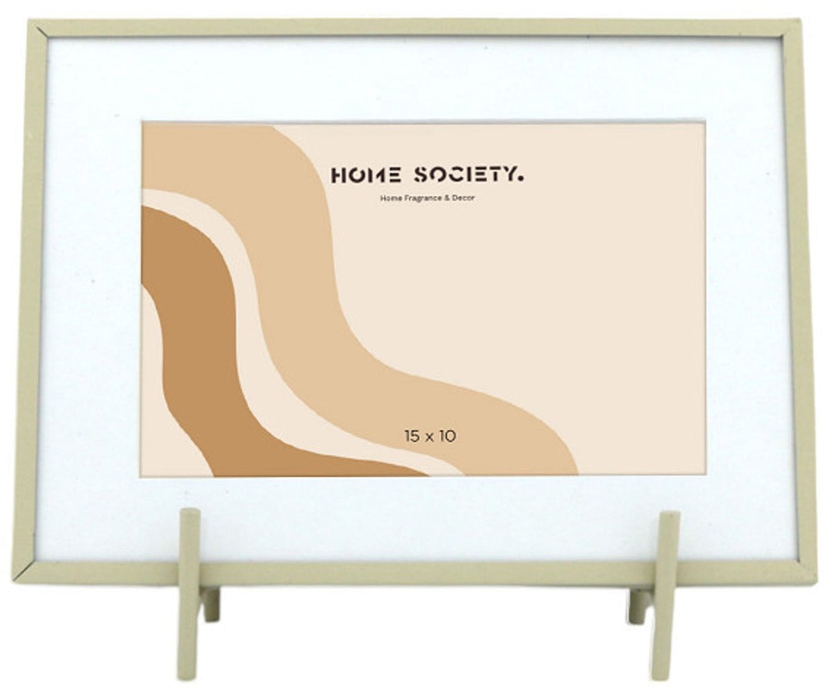 Home Society Nami Fotolijst - Beige - Metaal & Glas - 10x15cm - Staande Fotolijst