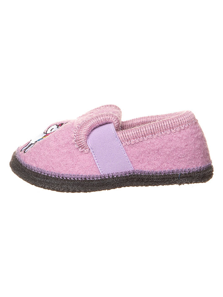 lamino Hausschuhe "Bobby Einhorn" in Rosa - 24