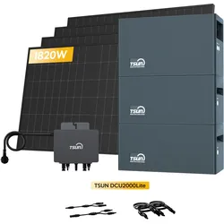 TSUN DCU2000Lite Solarspeicher für Balkonkraftwerke, mit 4 x 455W Bifaziale Solarmodule & 800W Mikro‐Wechselrichter. by Powerness - 6kWh / Standardversand
