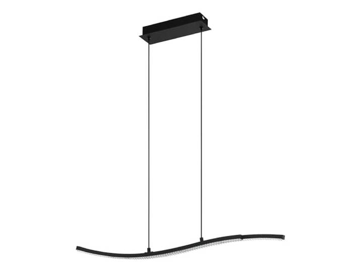 Eglo Suspension luminaire LED Lejias\, lustre chambre élégant\, plafonnier salon ou salle à manger en métal noir et cristal en plastique\, blanc chaud
